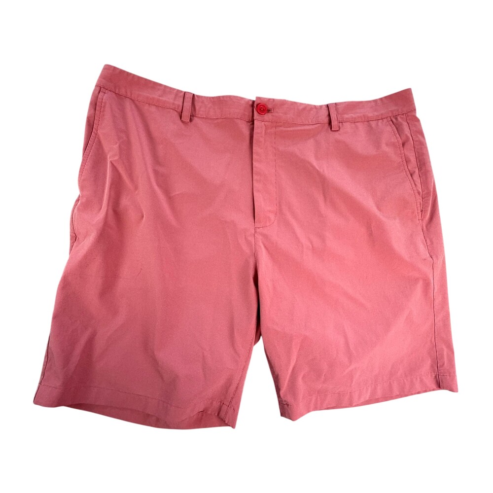 Vineyard Vines Fairway Shorts Mens 42 Pink Microfiber Chino Golf 9 Inch Inseam
